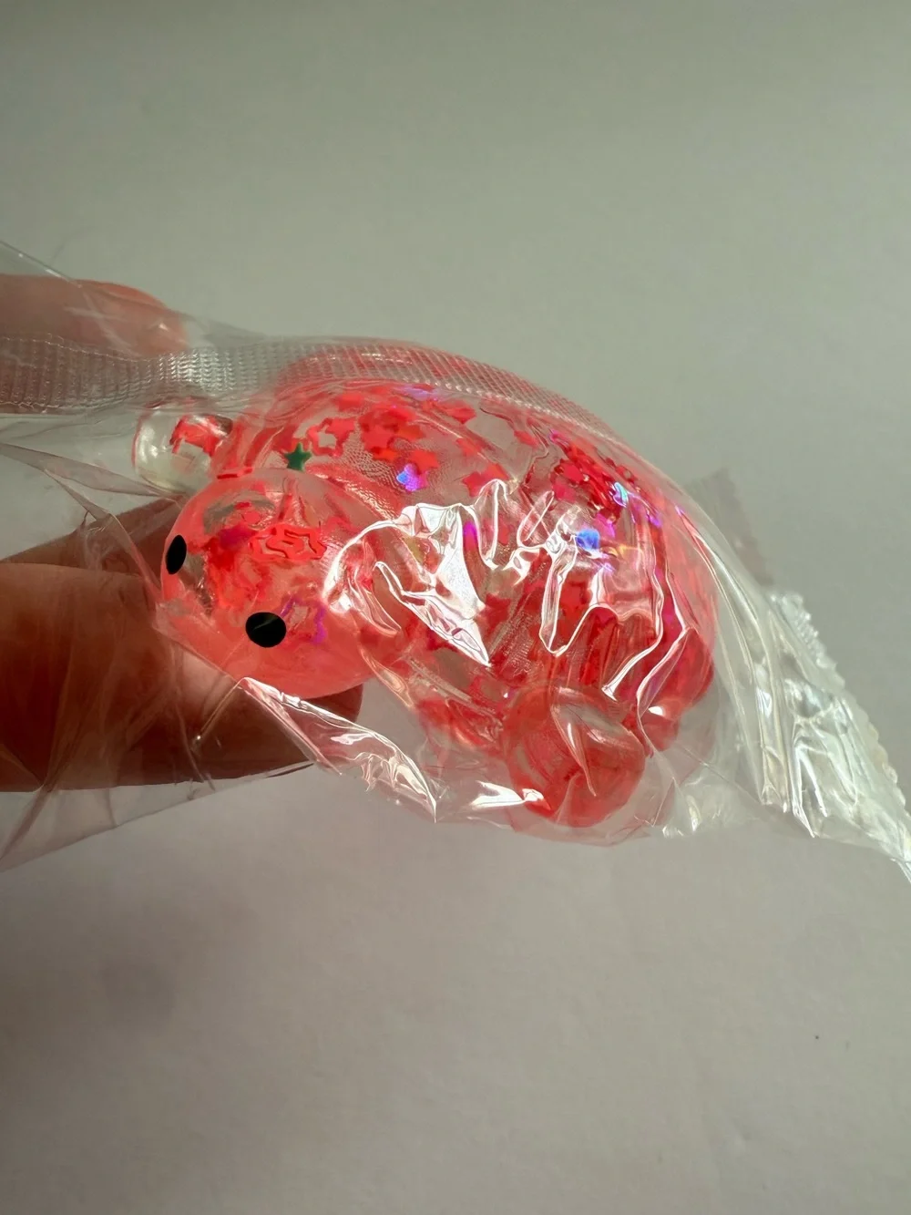 Pink Star Confetti Clear turtle squishy